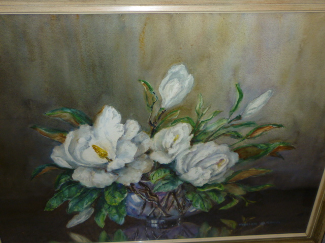 Appraisal: MARION BROOM ex - Still Life with Camellias in a