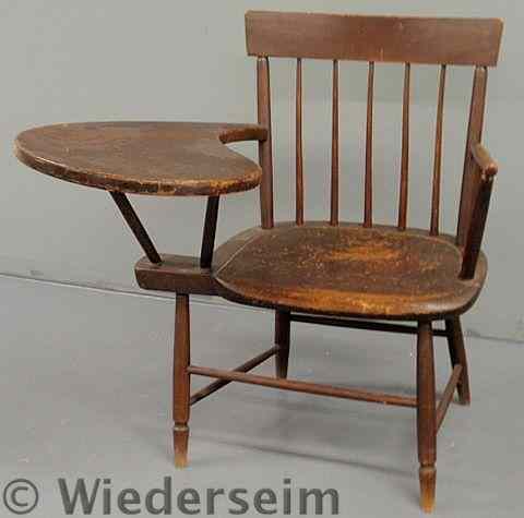 Appraisal: Writing arm Windsor armchair early th c with maple and