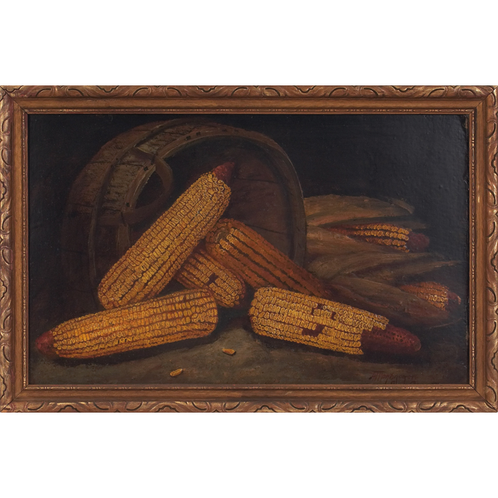 Appraisal: Alfred E A Montgomery American - ''Still Life with Corn