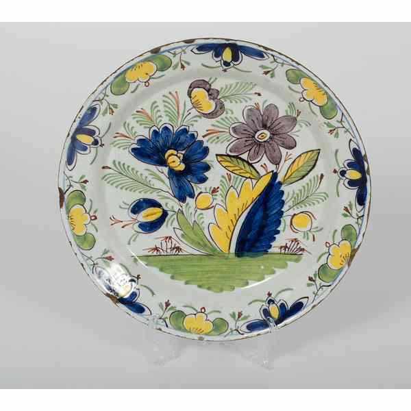 Appraisal: Delft Charger Dutch A hand-painted ceramic Delft charger the interior