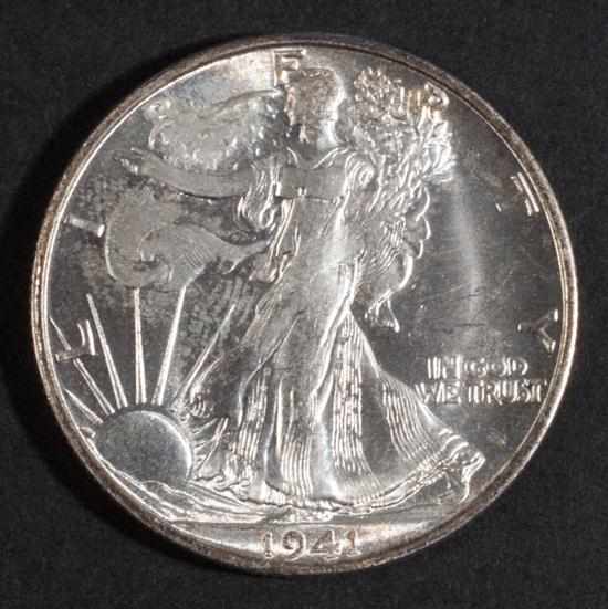 Appraisal: Eight United States walking Liberty type silver half dollars -