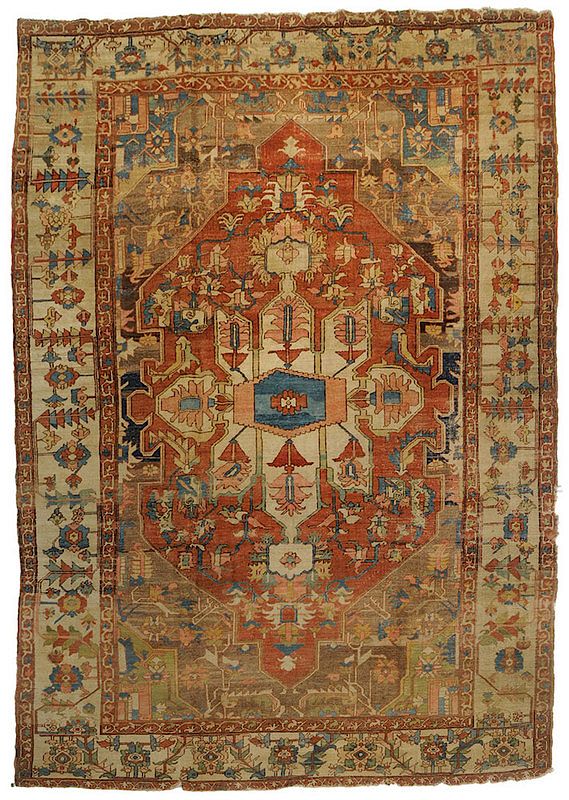 Appraisal: Assembled Serapi Carpet late th early th century medallion on