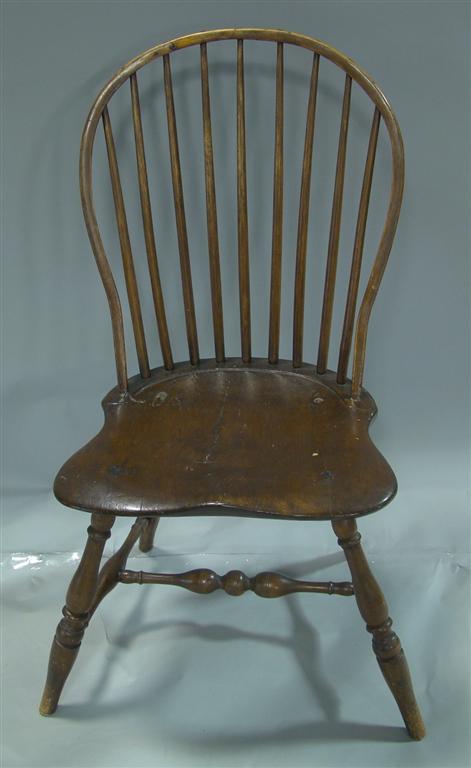 Appraisal: AMERICAN BOW BACK WINDSOR SIDE CHAIR h w d in