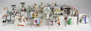 Appraisal: collection of German porcelain comic marriage scene fairing figurines -some