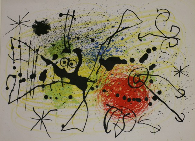 Appraisal: Joan Miro French - Untitled lithograph x cm