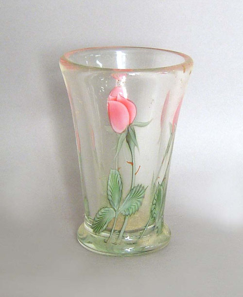 Appraisal: Orient Flume art glass vase h