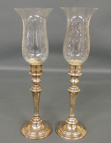 Appraisal: - Pair of weighted sterling silver candlesticks by Gorham with