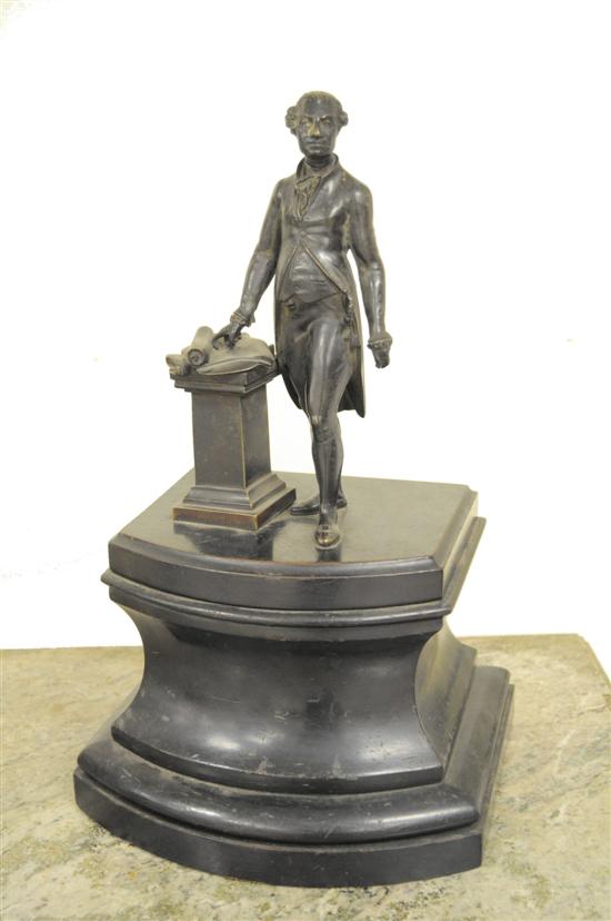 Appraisal: Cast bronze figure of George Washington unsigned probably English th