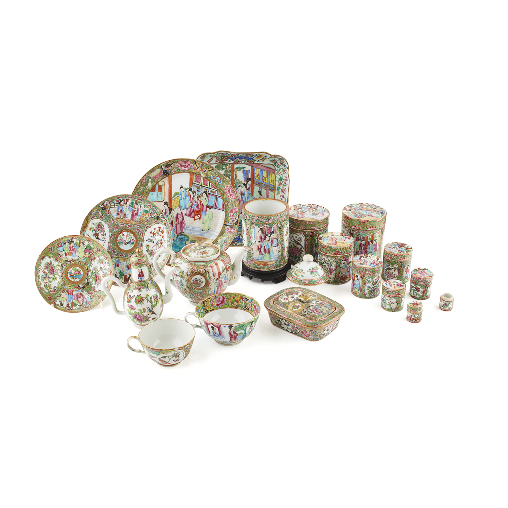 Appraisal: COLLECTION OF CANTON FAMILLE ROSE PORCELAIN CIRCA comprising two tea