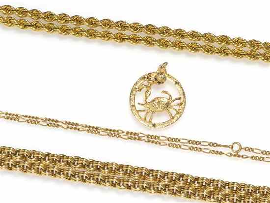 Appraisal: A Group of Karat Yellow Gold Jewelry consisting of two