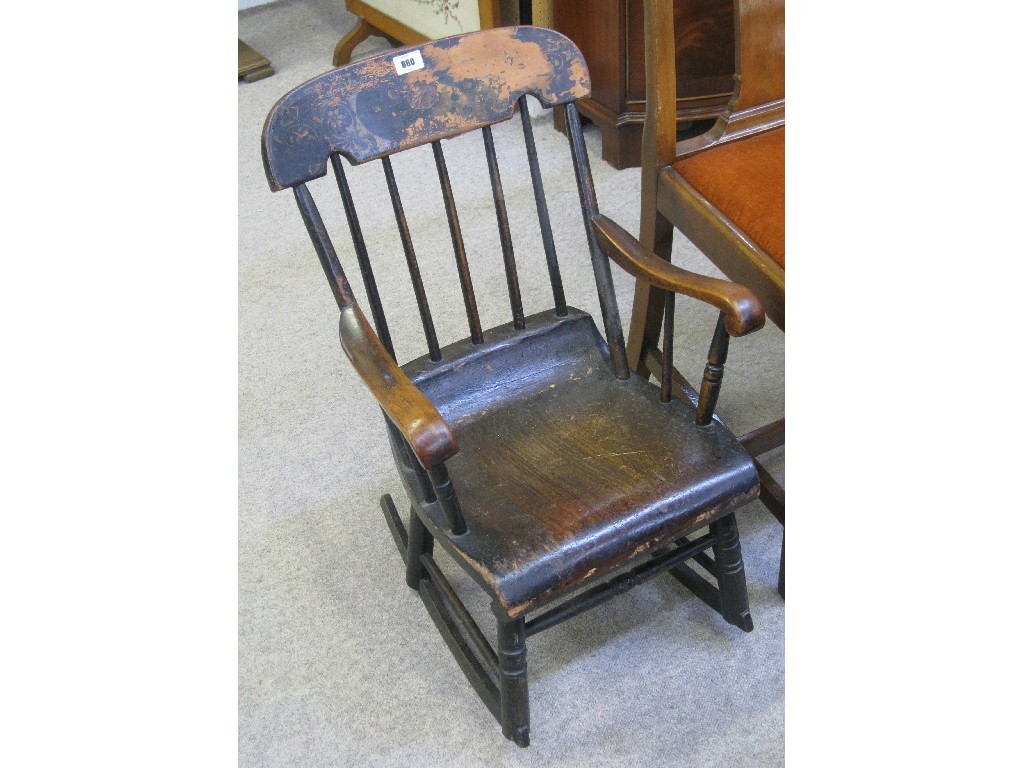 Appraisal: Child's spindle back rocking chair