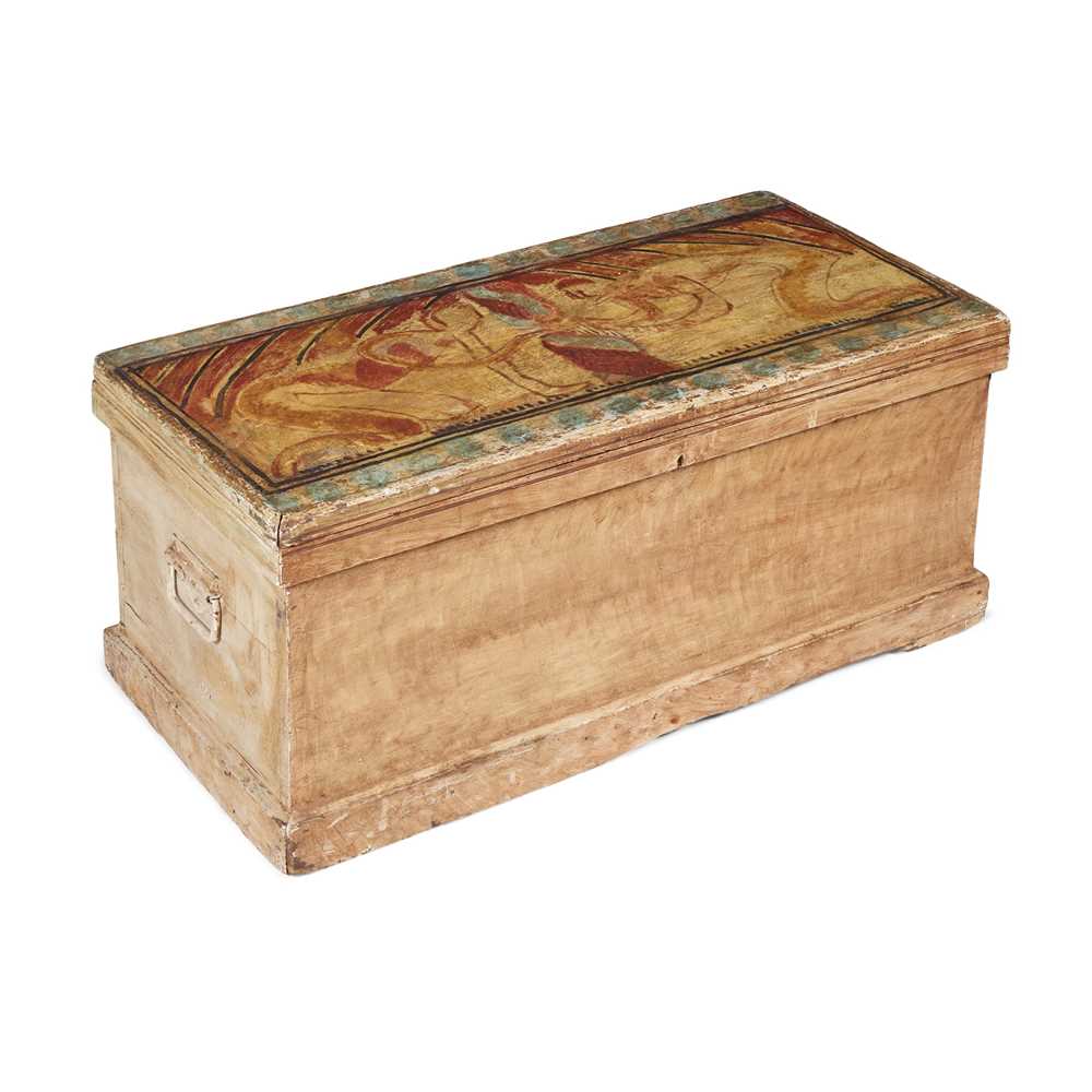 Appraisal: BLOOMSBURY STYLE TH CENTURY BLANKET BOX THE DECORATION CIRCA painted