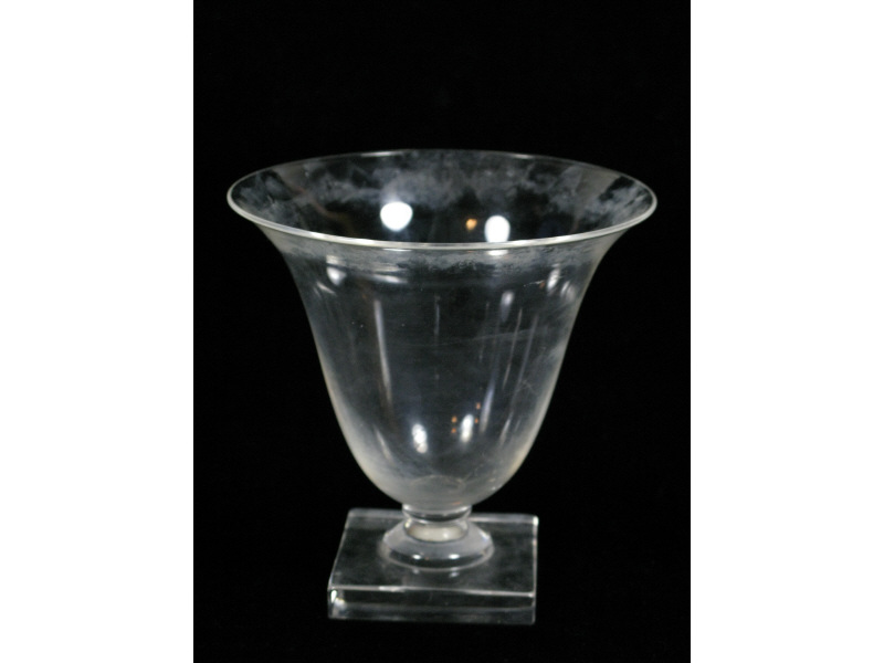 Appraisal: Steuben Glass Low Vase clear hand blown glass urn shaped