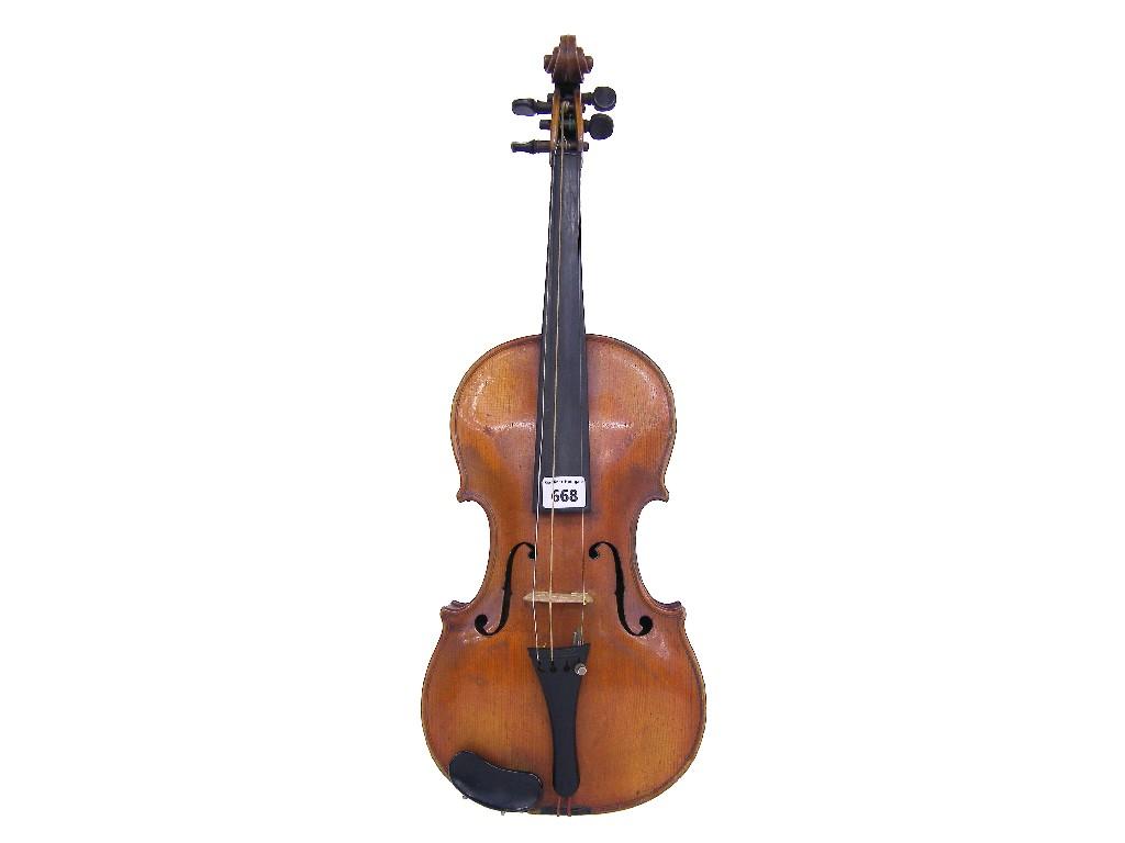 Appraisal: Violin branded Stainer below the button cm