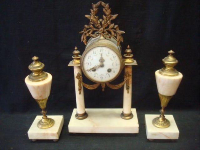 Appraisal: Piece Clock Garniture Set From an East St NYC estate