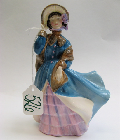 Appraisal: A ROYAL DOULTON PORCELAIN FIGURE Delphine HN blue coat and