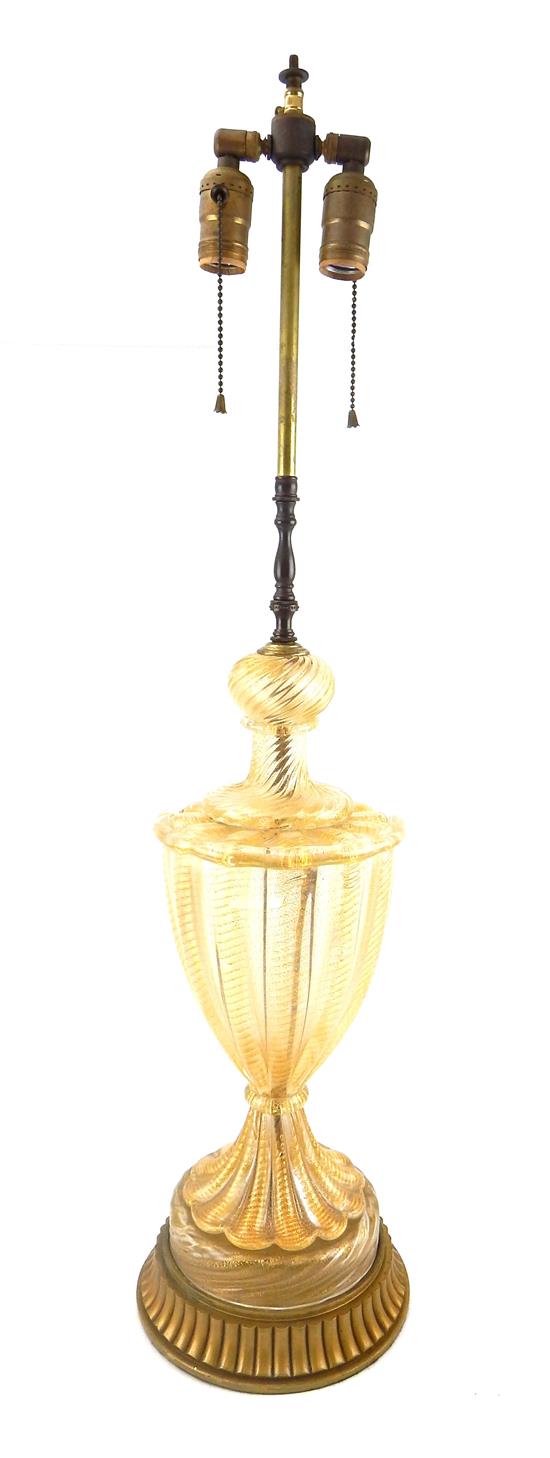 Appraisal: LAMP Mid- th C Venetian art glass electric table lamp