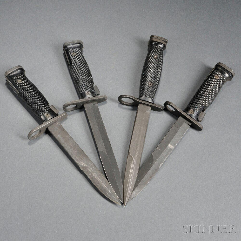 Appraisal: Four M Bayonets without Scabbards c late th century plastic