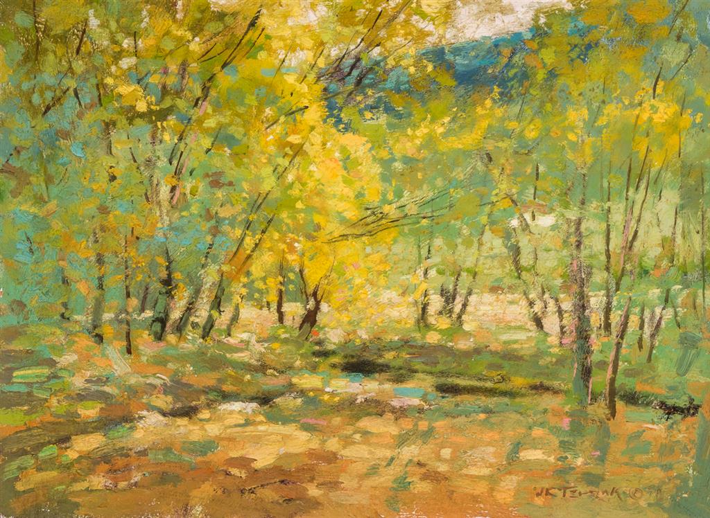 Appraisal: JOHN C TERELAK American b Autumn Trees oil on board