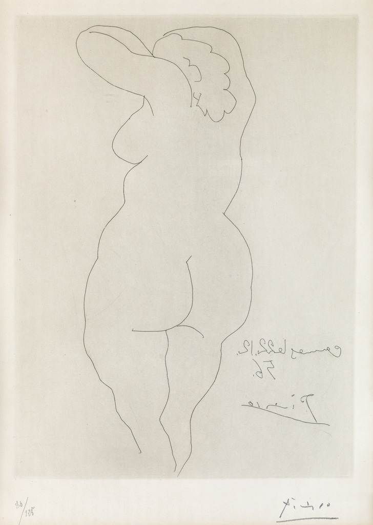 Appraisal: PABLO PICASSO Femme vue de Dos Etching on cream wove