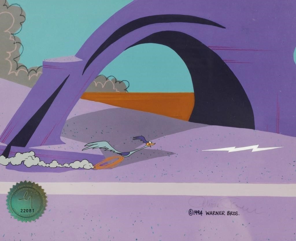 Appraisal: Road Runner sericel designed by Chuck Jones Titled Chariots of