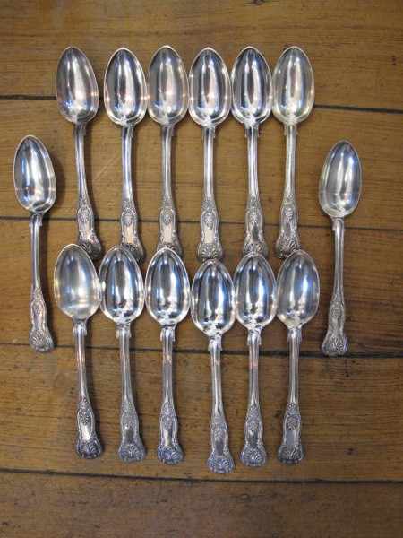 Appraisal: BAG OF VICTORIAN STERLING SILVER KINGS PATTERN ENTREE SPOONS APPROX