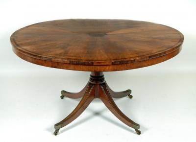 Appraisal: A REGENCY ROSEWOOD AND BRASS INLAID CENTRE TABLE the circular