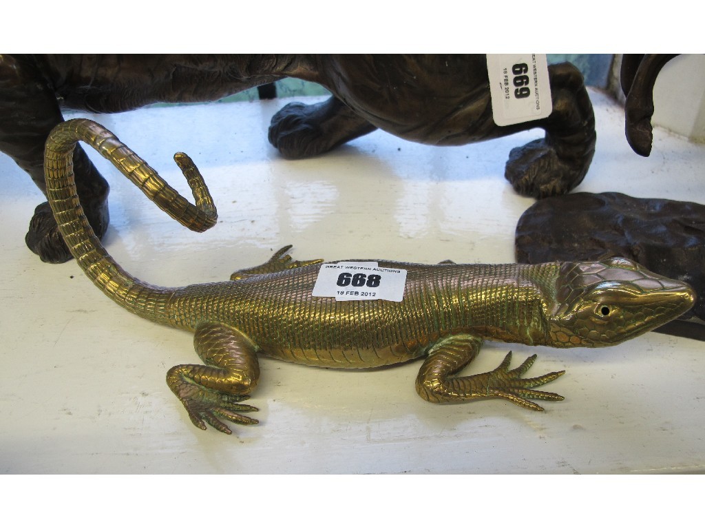 Appraisal: Brass figure of a lizard