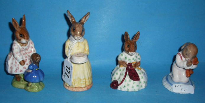 Appraisal: Royal Doulton Bunnykins Figures Dolly Playtime DB Busy Needles DB