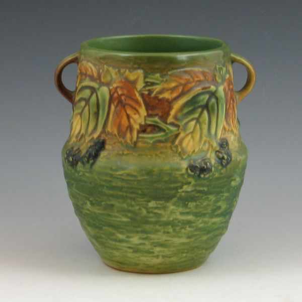 Appraisal: Roseville Blackberry - '' vase Unmarked Restoration to top rim