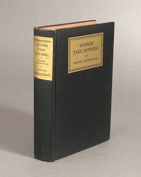 Appraisal: HEMINGWAY ERNEST Winner Take Nothing New York Charles Scribner's Sons