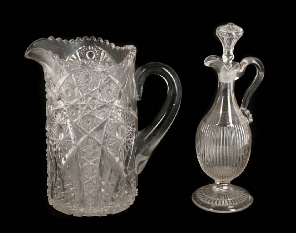 Appraisal: A group of early American pressed glass comprising two pitchers