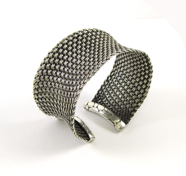 Appraisal: JOHN HARDY STERLING SILVER CUFF BRACELET with original box The