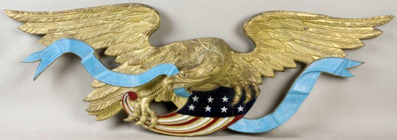 Appraisal: Virginia Metalcrafters Polychrome Eagle mid- th century cast metal spread