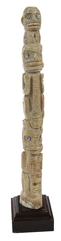 Appraisal: Northwest Coast Fossilized Walrus Ivory Totem early to mid th