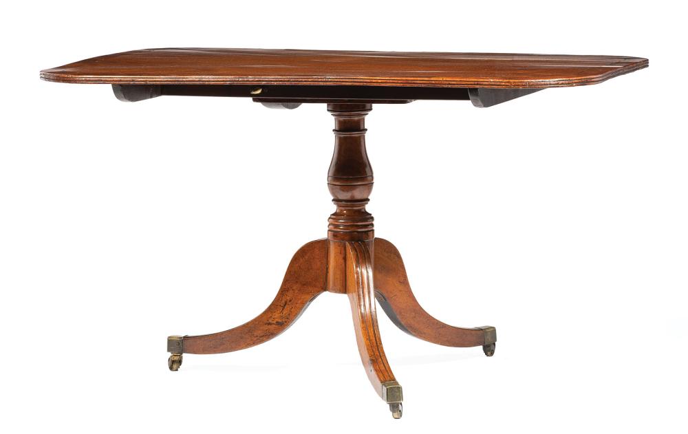 Appraisal: George III Mahogany Tilt-Top Breakfast Table c - banded top