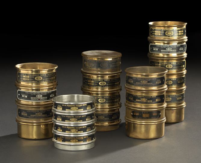 Appraisal: Twenty-Three-Piece Set of Brass and Stainless Steel Testing Sieves most