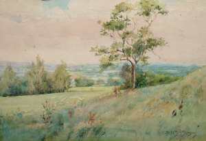 Appraisal: Ethel M Morgan b - Pastoral landscape watercolour signed x