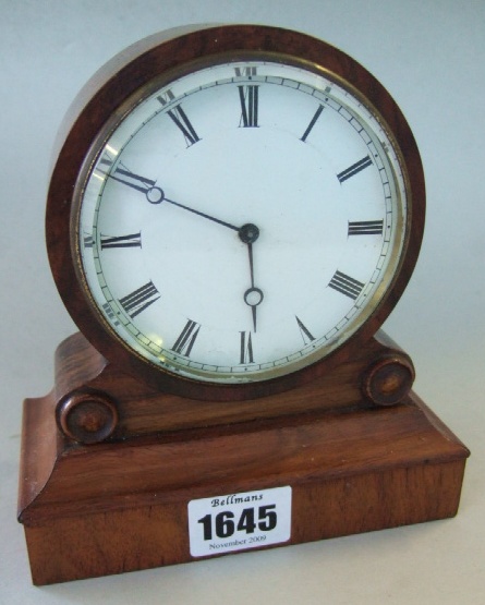 Appraisal: A French Victorian walnut mantel clock of drum form the