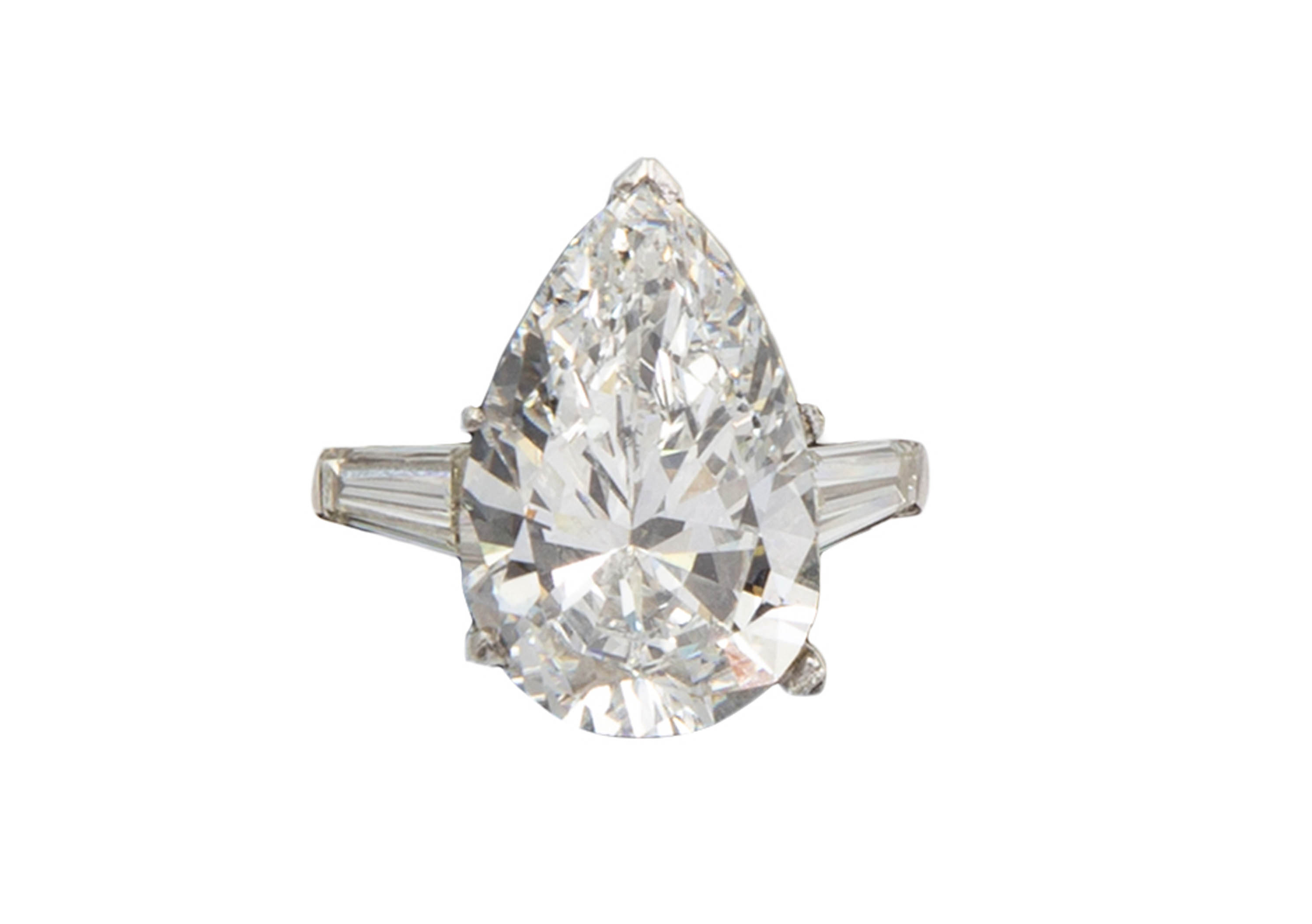 Appraisal: CT PEAR SHAPED DIAMOND RING A pear brilliant cut carat