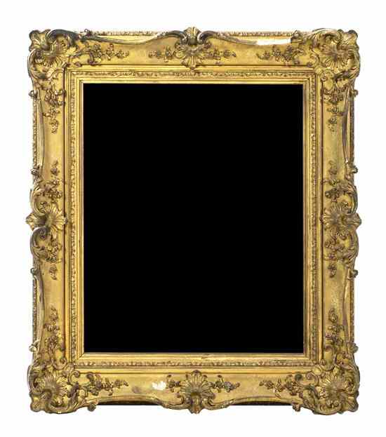 Appraisal: A Victorian Giltwood Mirror the rectangular plate set in a