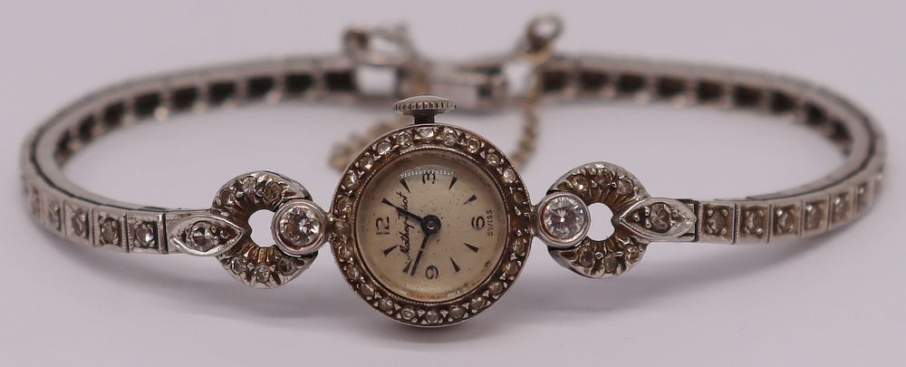 Appraisal: JEWELRY Mathey Tissot kt Gold and Diamond Watch Vintage ladies