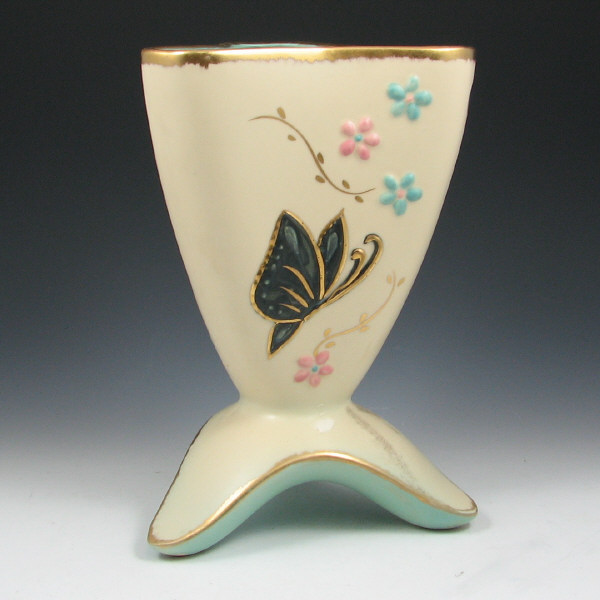 Appraisal: Hull Butterfly B Vase w Gold - Mint Butterfly vase