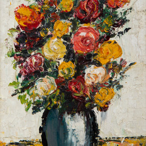 Appraisal: Artist Unknown th Century Bouquet of Flowers oil on board