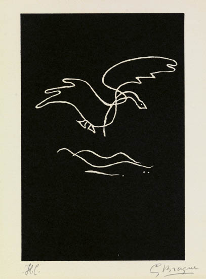 Appraisal: GEORGES BRAQUE L'Essor III Linoleum cut printed in black on