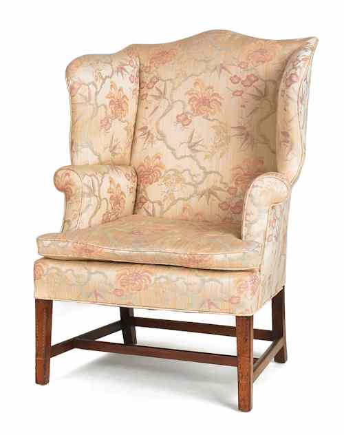 Appraisal: New England Federal mahogany easy chair ca with an arched