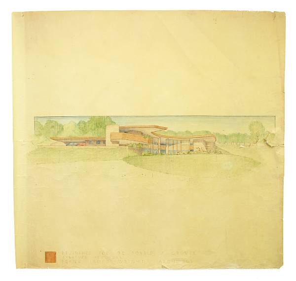 Appraisal: A collection of Frank Lloyd Wright drawings blueprints and other