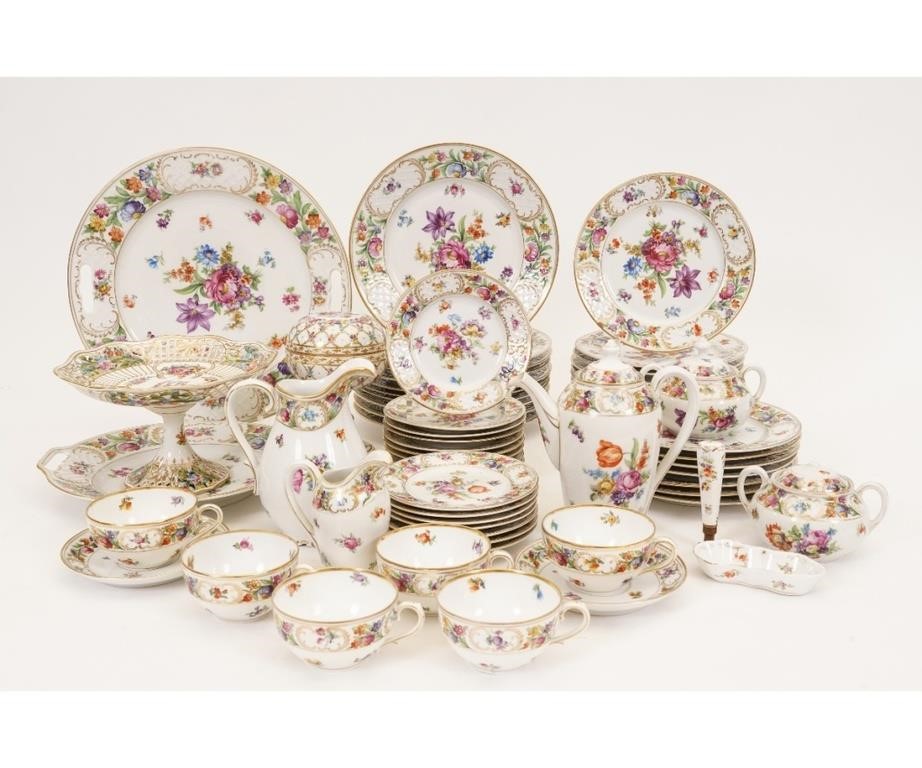 Appraisal: Schumann Dresden china service to include platters dinner plates luncheon