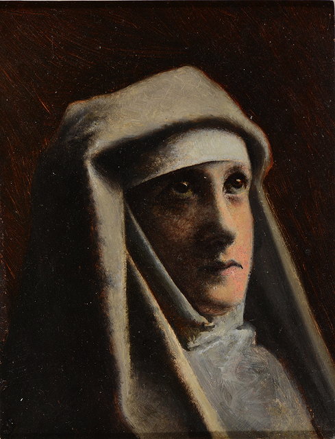 Appraisal: ENGLISH SCHOOL LATE TH CENTURY Portrait of a nun inscribed