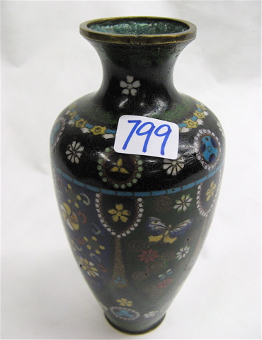 Appraisal: JAPANESE CLOISONNE VASE having shield cartouches and other designs on